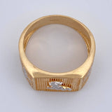 Anillo Caballo Cruces 8.9gr / T10 1/2 / Dos Oros Amarillo Blanco 18K %