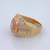 Anillo Anclas Cruz 7.45gr / T10 1/4 / Tres Oros 18K %