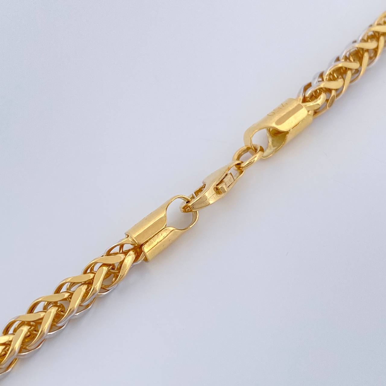 Cadena Franco 17.75gr / 23 1/2 in / 3.5mm Dos Oros Amarillo Blanco +3 18K %