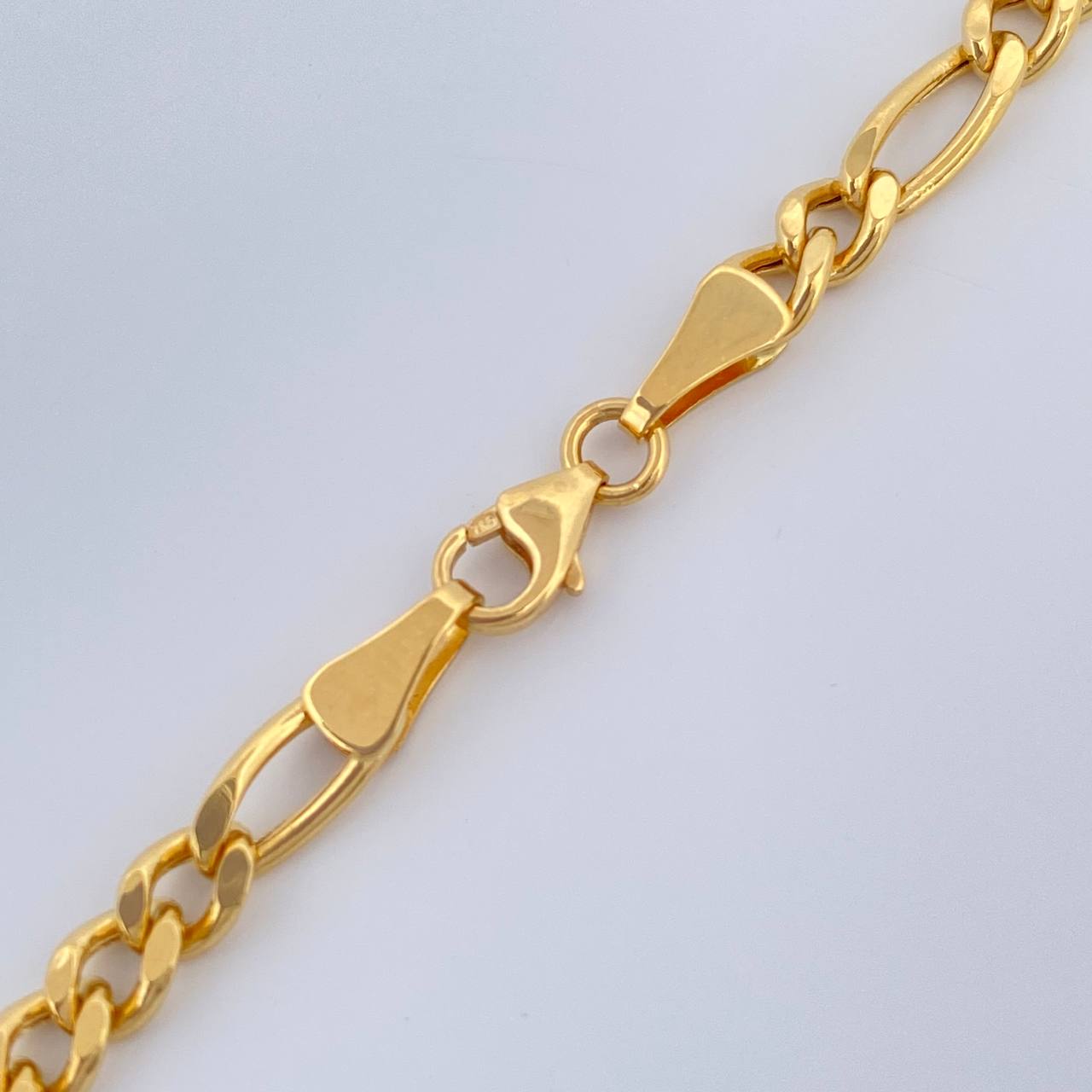 Cadena Figaro 10.35gr / 23 1/2 in / 3.7mm Oro Amarillo +1 18K %