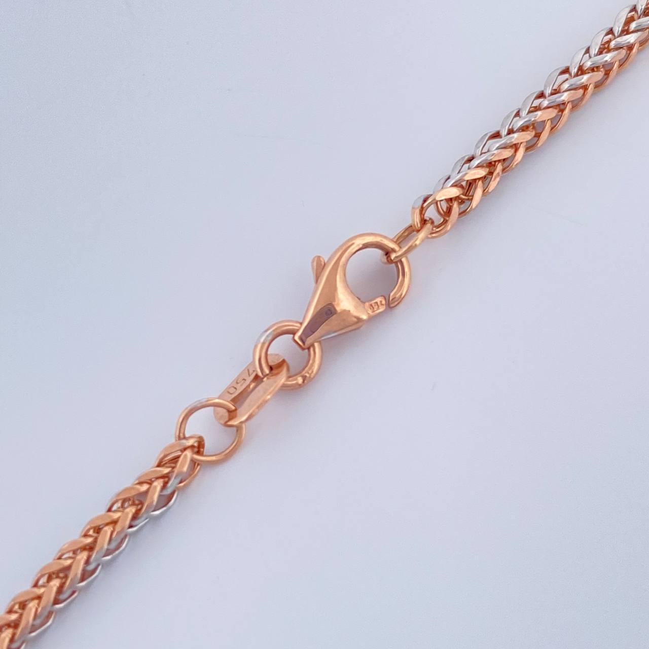 Cadena Franco 5.5gr / 23 1/2 in / 1.75mm Dos Oros Blanco Rosa +3 18K %