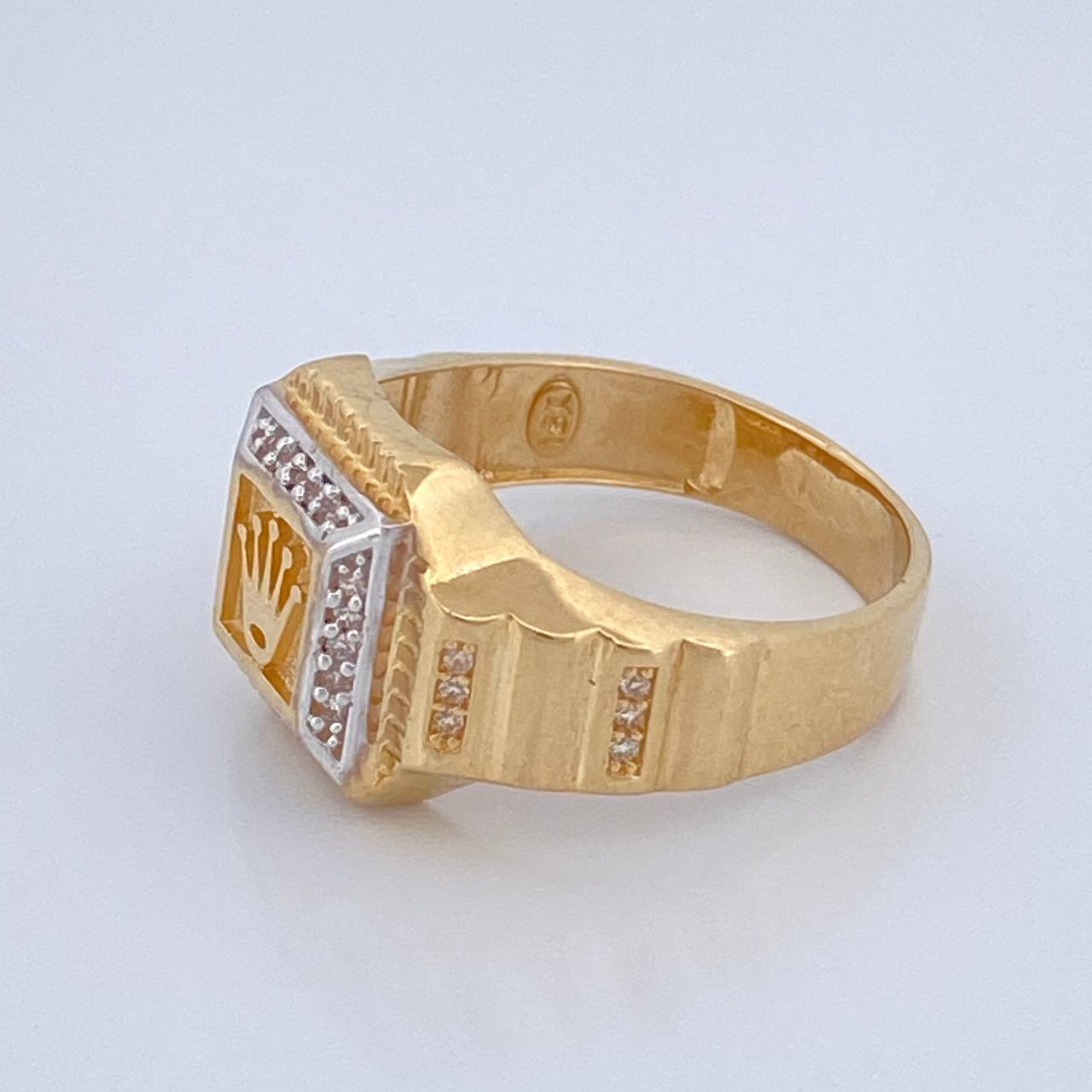 Anillo Corona 6.3gr / T10 / Dos Oros Amarillo Blanco 18K %