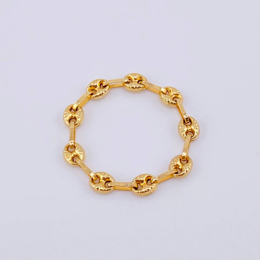 Anillo Gc Diamantado 0.75gr / T6 3/4 - T7 1/4 / 3.2mm Oro Amarillo 18K