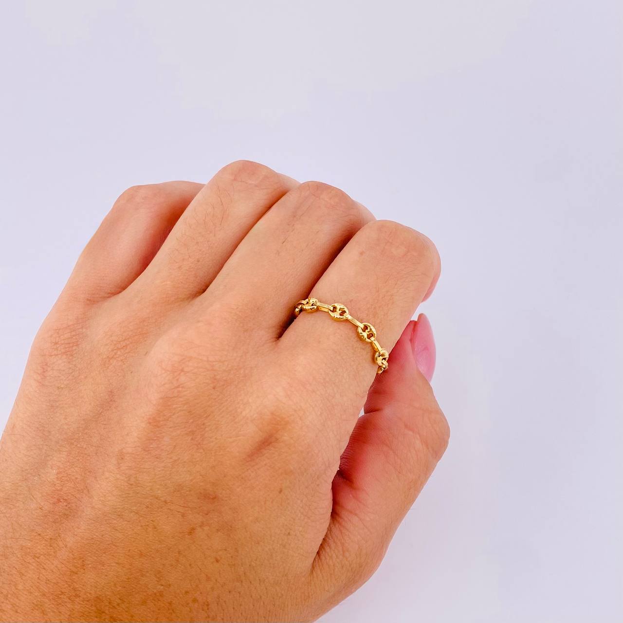 Ring Gc Diamond Cut 0.75gr / T6 1/4 - T7 / 3.3mm 18K Yellow Gold *