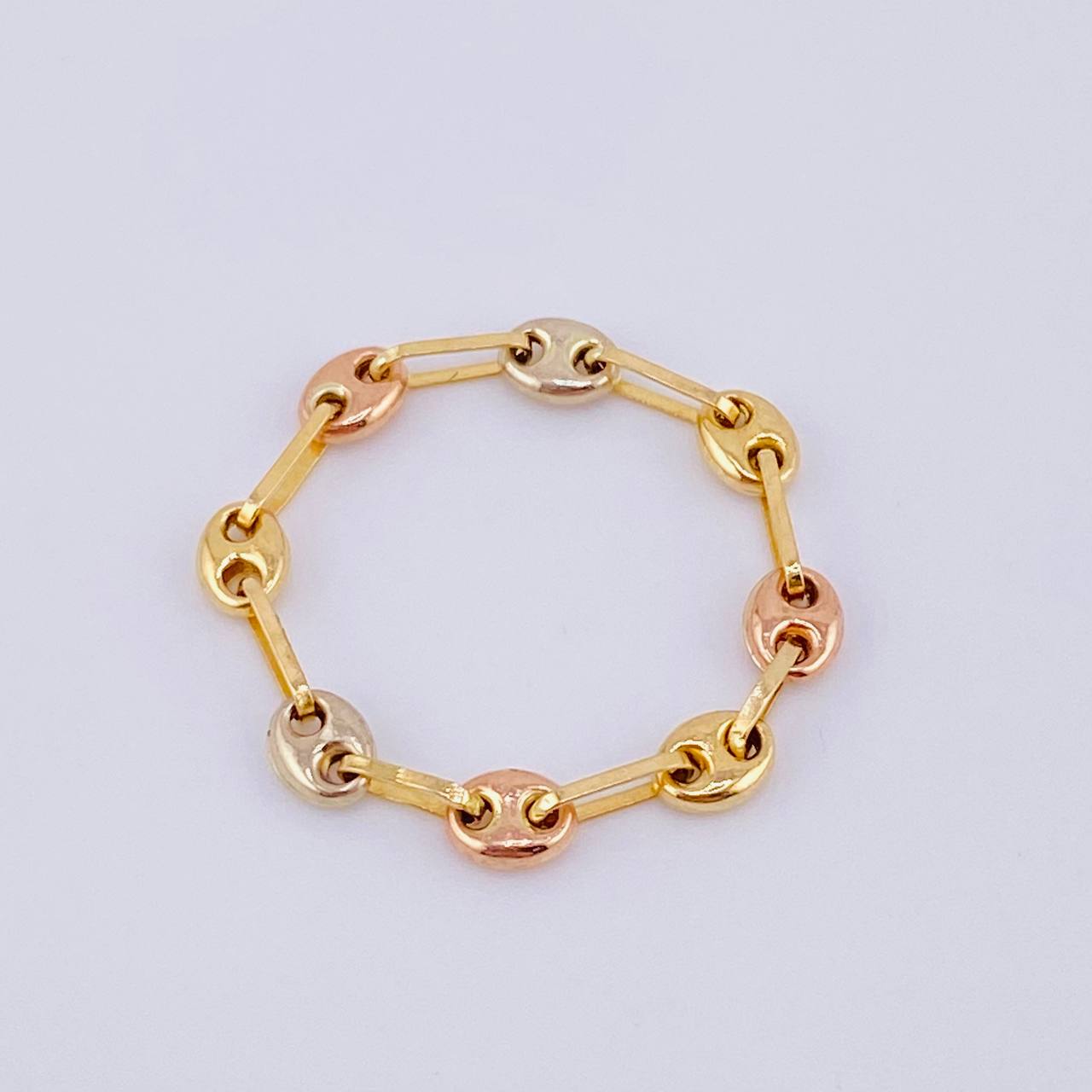 Gc Ring 0.65gr / T7 3/4-T7 1/2 / 3.45mm 18K Three Golds ©