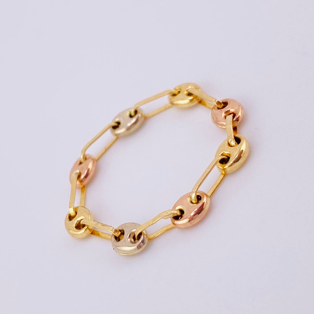 Gc Ring 0.65gr / T7 3/4-T7 1/2 / 3.45mm 18K Three Golds ©
