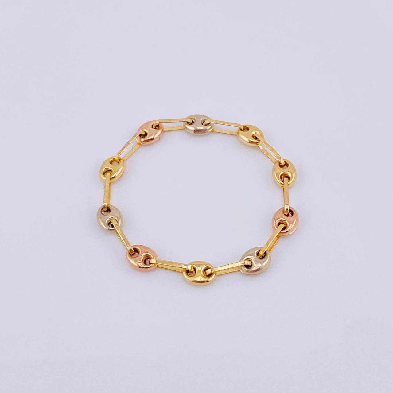 Ring Gc 0.8gr / T14 1/4 - T14 3/4 / 3.3mm Three Golds 18K