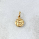 Pendant Letter B 0.4gr / 1.5cm / Textured Circle Yellow Gold