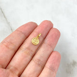 Pendant Letter B 0.4gr / 1.5cm / Textured Circle Yellow Gold