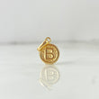 Pendant Letter B 0.4gr / 1.5cm / Textured Circle Yellow Gold
