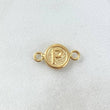 Charm Letter P 0.4gr / 1.5cm / Textured Circular Yellow Gold ©