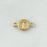 Charm T Letter 0.4gr / 1.5cm / Textured Yellow Gold Circle