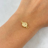 Charm T Letter 0.4gr / 1.5cm / Textured Yellow Gold Circle