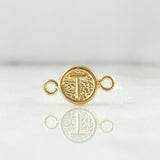 Charm T Letter 0.4gr / 1.5cm / Textured Yellow Gold Circle