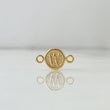 Charm Letter W 0.4gr / 1.5cm / Textured Yellow Gold Circle