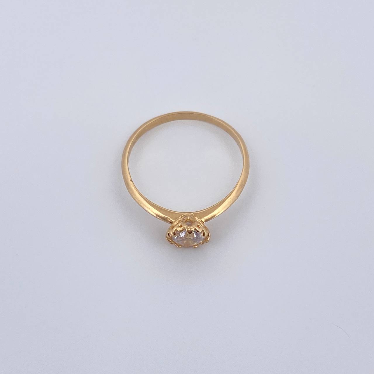 Anillo Solitario 1.8gr / T7 1/4 / Oro Amarillo 18K &