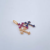 Dije Trio Cruces 1.45gr / 1 in / Dos Oros Negro Amarillo 18K &