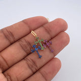 Dije Trio Cruces 1.35gr / 1 in / Dos Oros Negro Amarillo 18K &