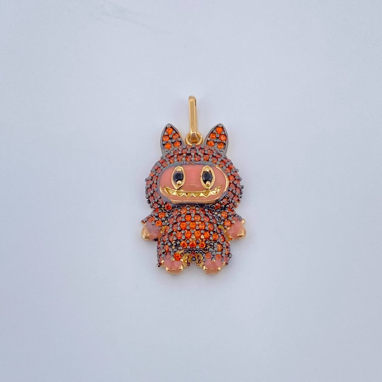Smiling Rabbit Pendant 4.1g / 1 1/4 in / Two-tone Black Yellow 18K Gold &