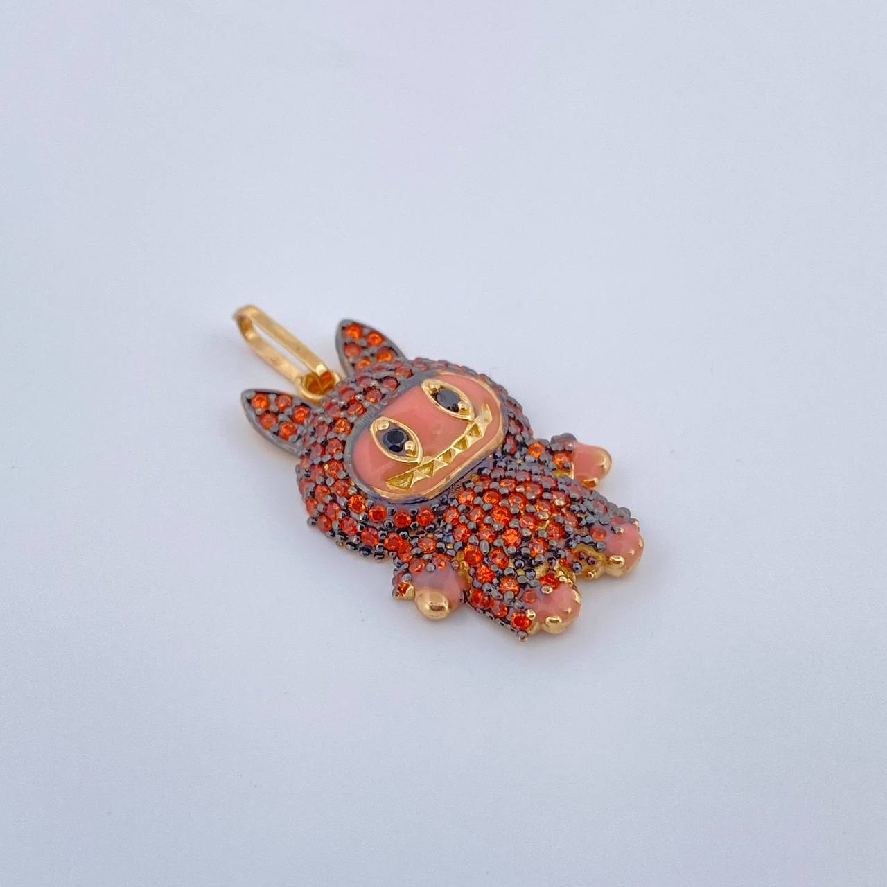 Smiling Rabbit Pendant 4.1g / 1 1/4 in / Two-tone Black Yellow 18K Gold &
