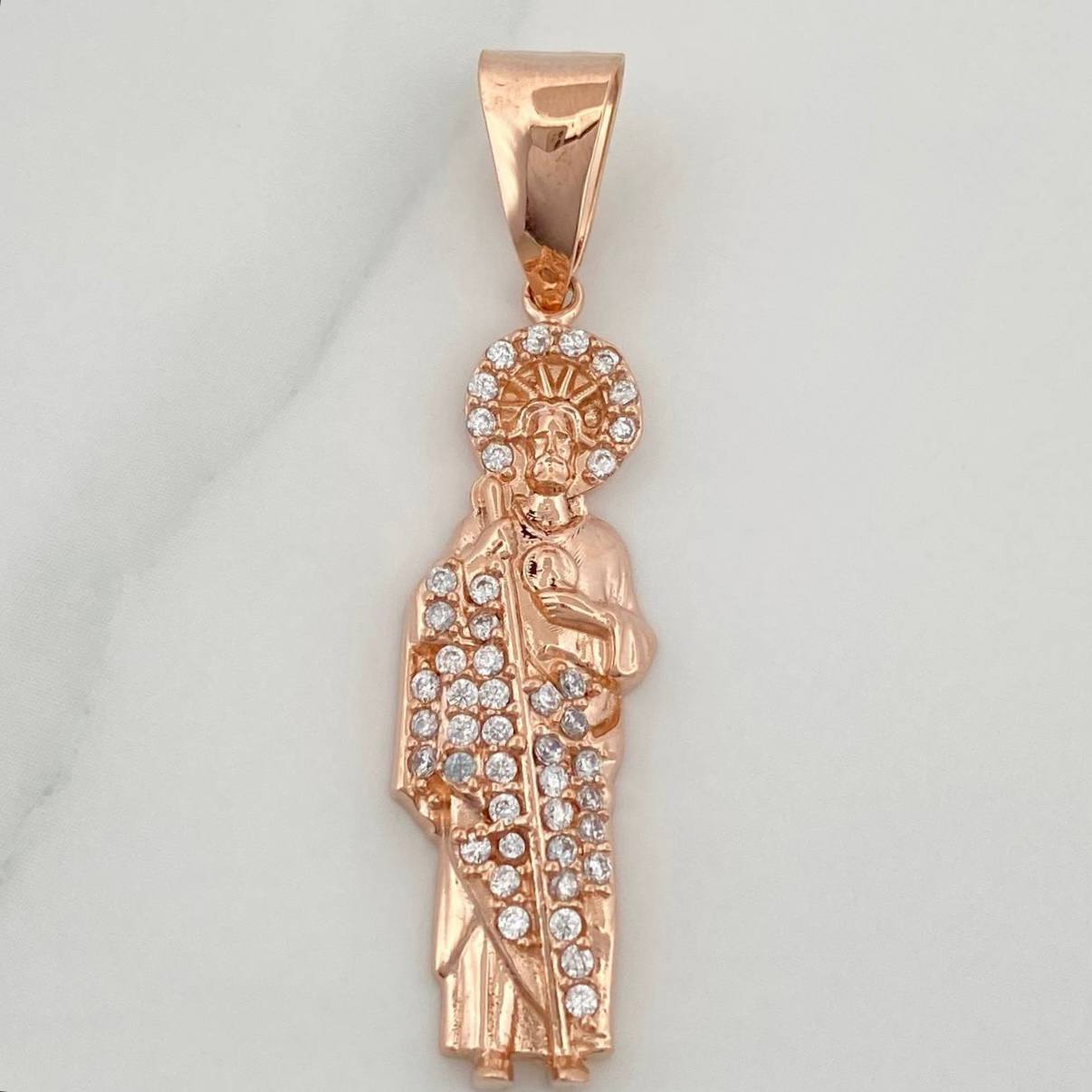 Dije San Judas Tadeo 5.05gr / 1 1/2 in / Oro Rosa 18K &