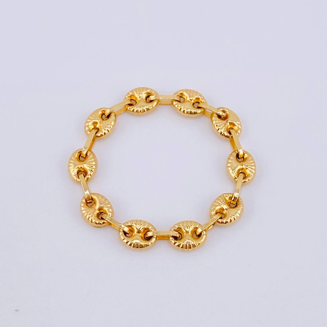 Anillo Gc Diamantado 0.85gr / T9 3/4 - T10 / 4mm Oro Amarillo 18K *