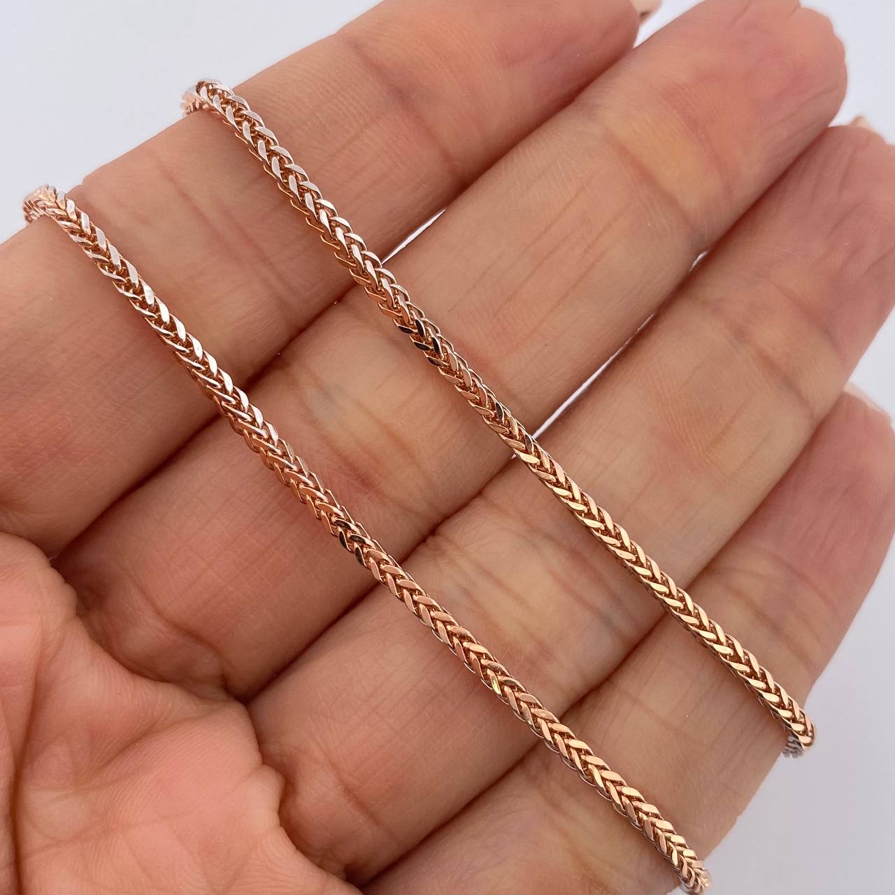 Cadena Franco 5.45gr / 23 1/2 in / 1.6mm Dos Oros Blanco Rosa +3 18K %