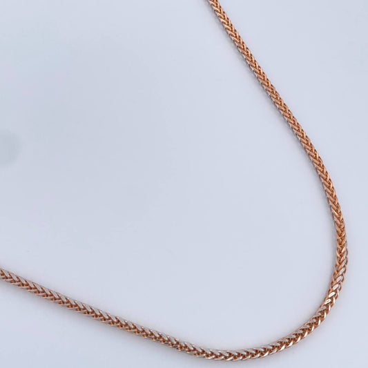 Cadena Franco 5.45gr / 23 1/2 in / 1.6mm Dos Oros Blanco Rosa +3 18K %