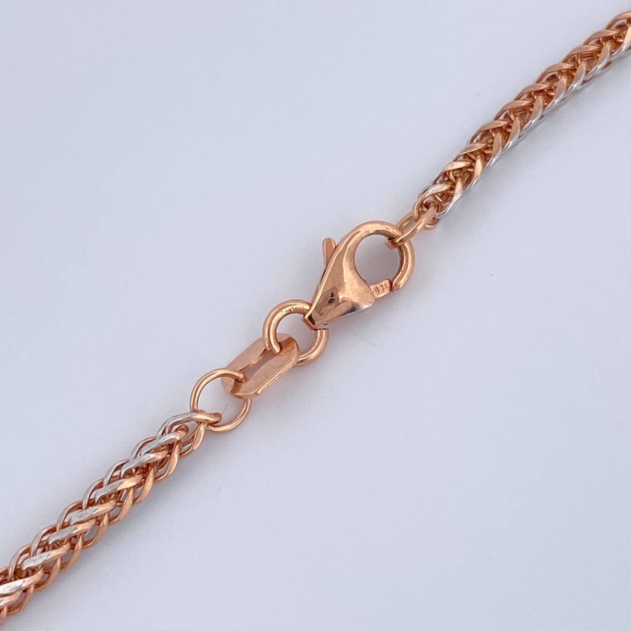 Cadena Franco 5.45gr / 23 1/2 in / 1.6mm Dos Oros Blanco Rosa +3 18K %