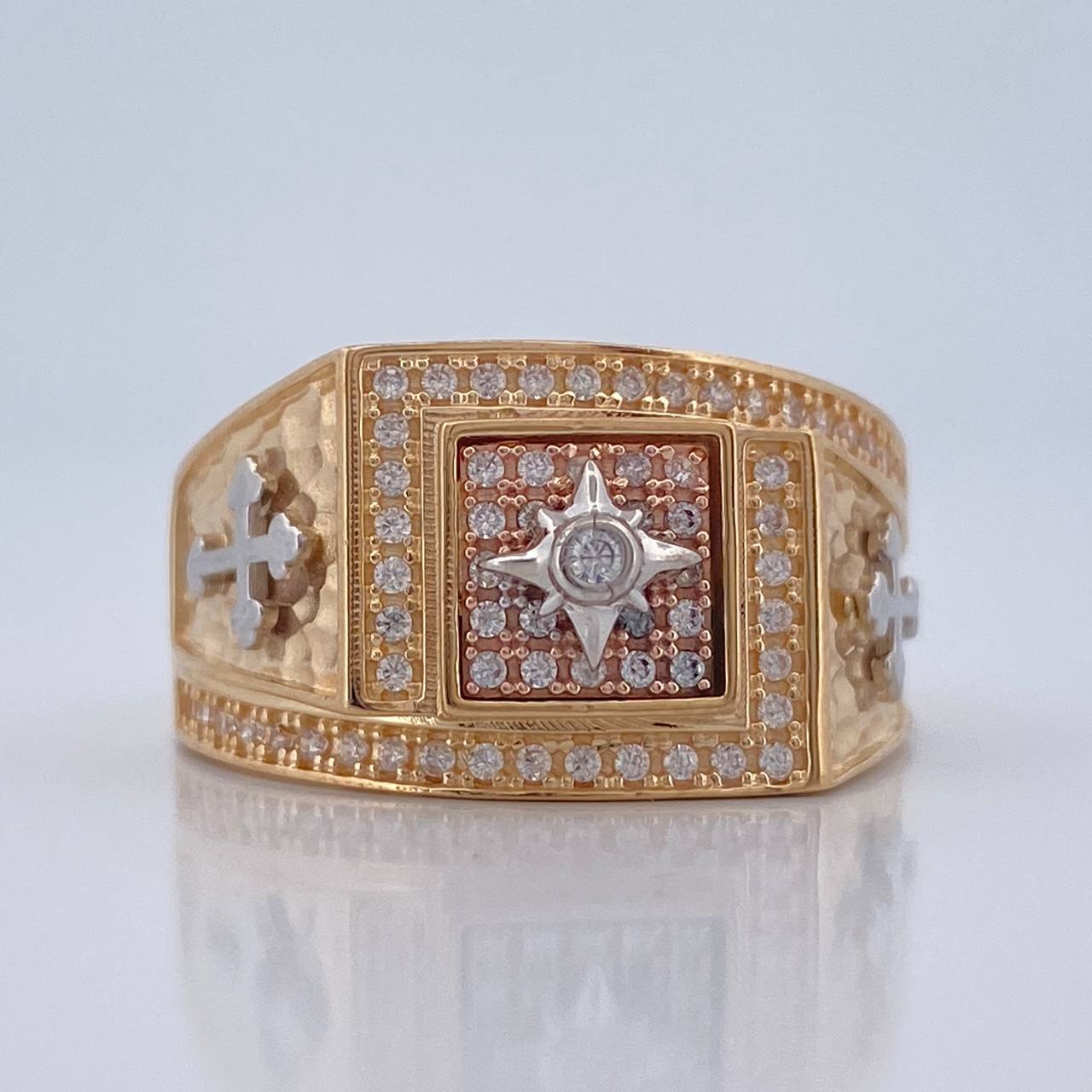 Anillo Estrella Cardinal 8.25gr / T10 / Tres Oros 18K %