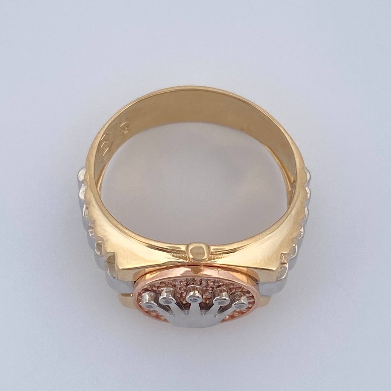 Anillo Correa Corona 6.5gr / T8 1/2 / Tres Oros 18K %