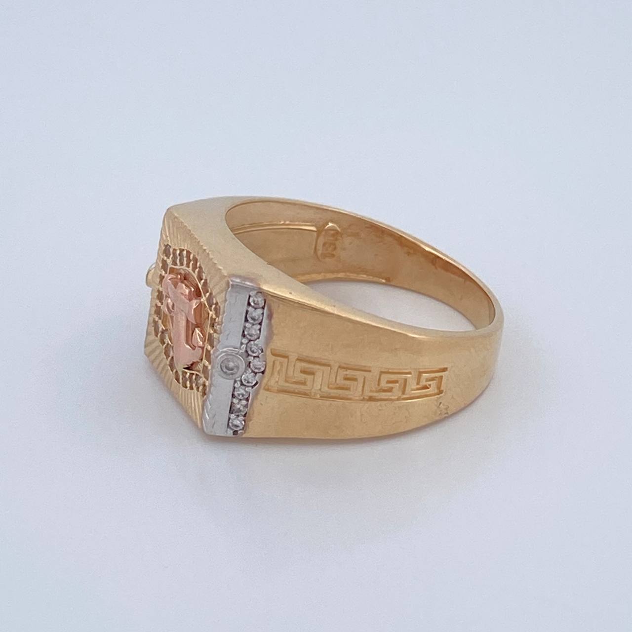 Anillo Ancla 6.8gr / T9 3/4 / Dos Oros Amarillo Blanco 18K %