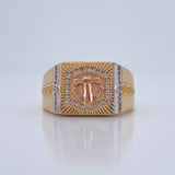 Anillo Ancla 6.8gr / T9 3/4 / Dos Oros Amarillo Blanco 18K %