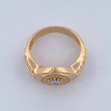 Anillo Correa Corona 7.55gr / T10 3/4 / Dos Oros Amarillo Blanco 18K %