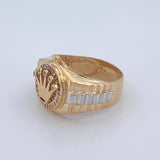 Anillo Correa Corona 7.75gr / T7 1/4 / Dos Oros Amarillo Blanco 18K %