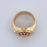 Anillo Correa Corona 8.4gr / T8 1/4 / Dos Oros Amarillo Blanco 18K %