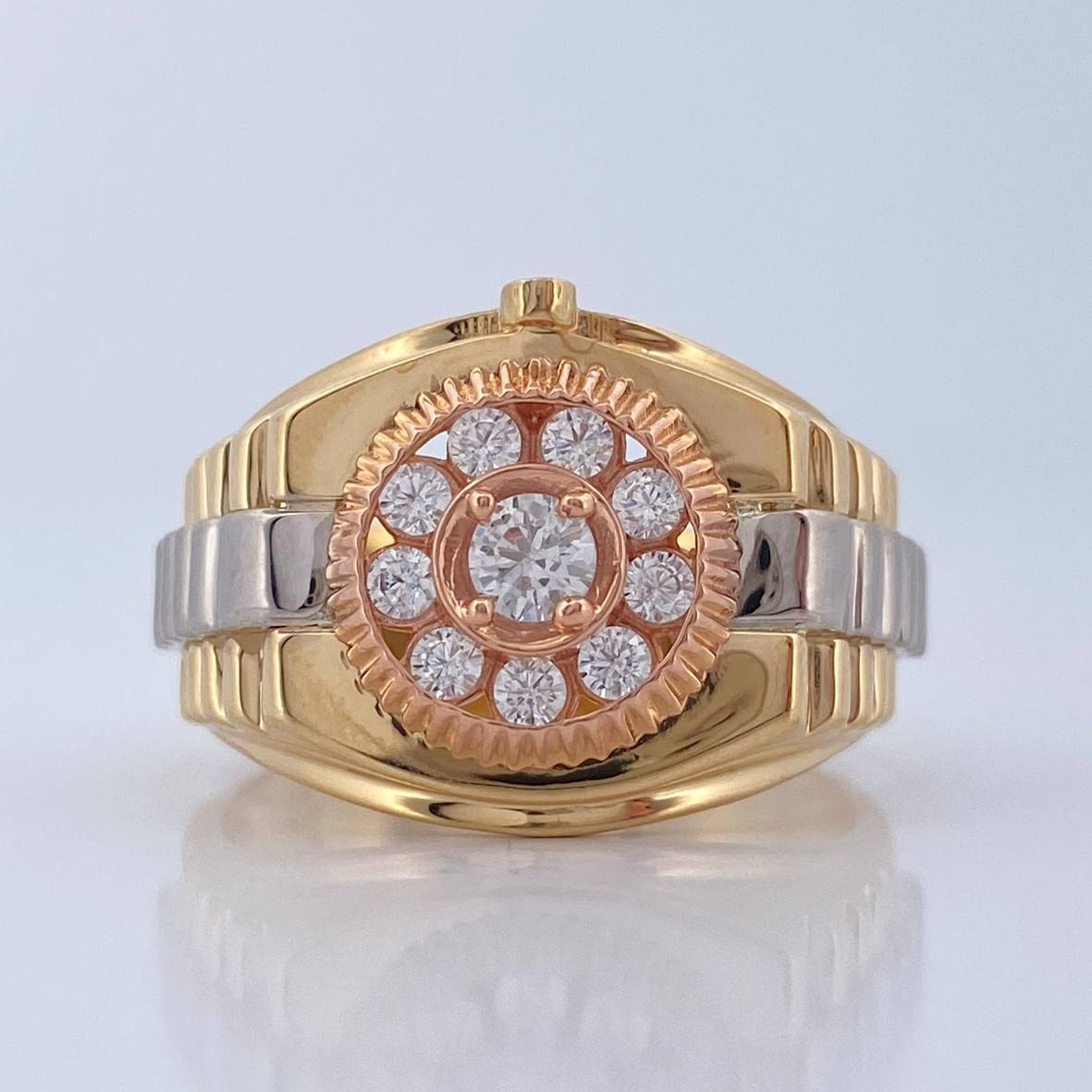 Anillo Cronotempo 6.75gr / T9 1/2 / Tres Oros 18K %