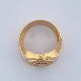 Anillo Correa Corona 8.4gr / T10 1/2 / Dos Oros Amarillo Blanco 18K %