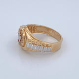 Anillo Correa Corona 6.75gr / T10 3/4 / Dos Oros Amarillo Blanco 18K %
