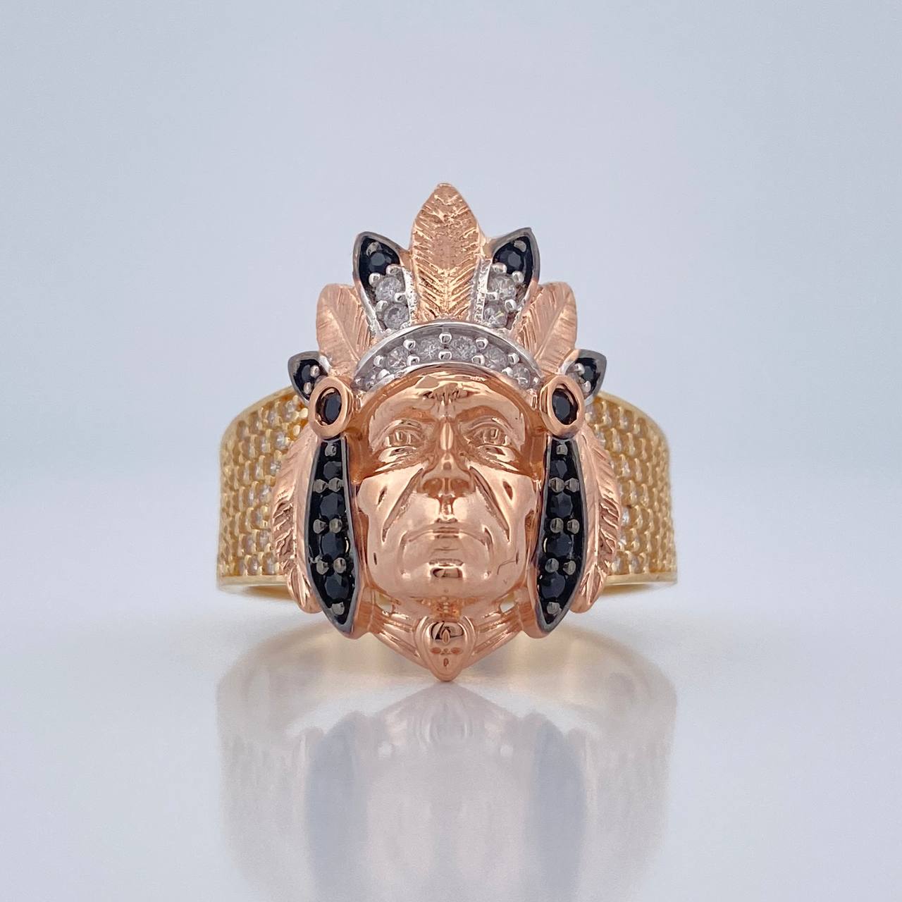 Anillo Indio 8.35gr / T10 / Tres Oros 18K %