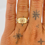 Anillo Correa Corona 3.45gr / T6 / Dos Oros Amarillo Blanco 18K %