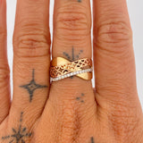Anillo Rustico Curva 4.3gr / T7 3/4 / Tres Oros  18K %
