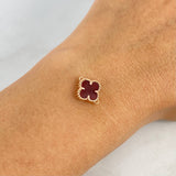 Charm Clover VCyA 0.9gr / 1.3cm / Amber Red Rose Gold +4 *