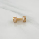 Herraje Cilindro Rustico Mancuerna 2.2gr / 1/2 in / Oro Amarillo 18K %