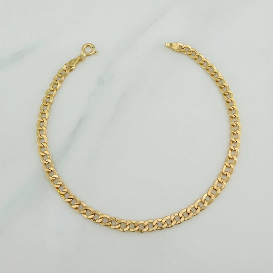 Cuban Links Bracelet 2.9gr / 8 1/4 in / 3.98mm Yellow Gold +1 18K $