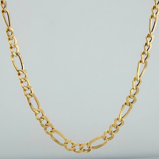 Figaro Chain 7.5gr / 28 1/4 in / 4.14mm Yellow Gold +1 18K $