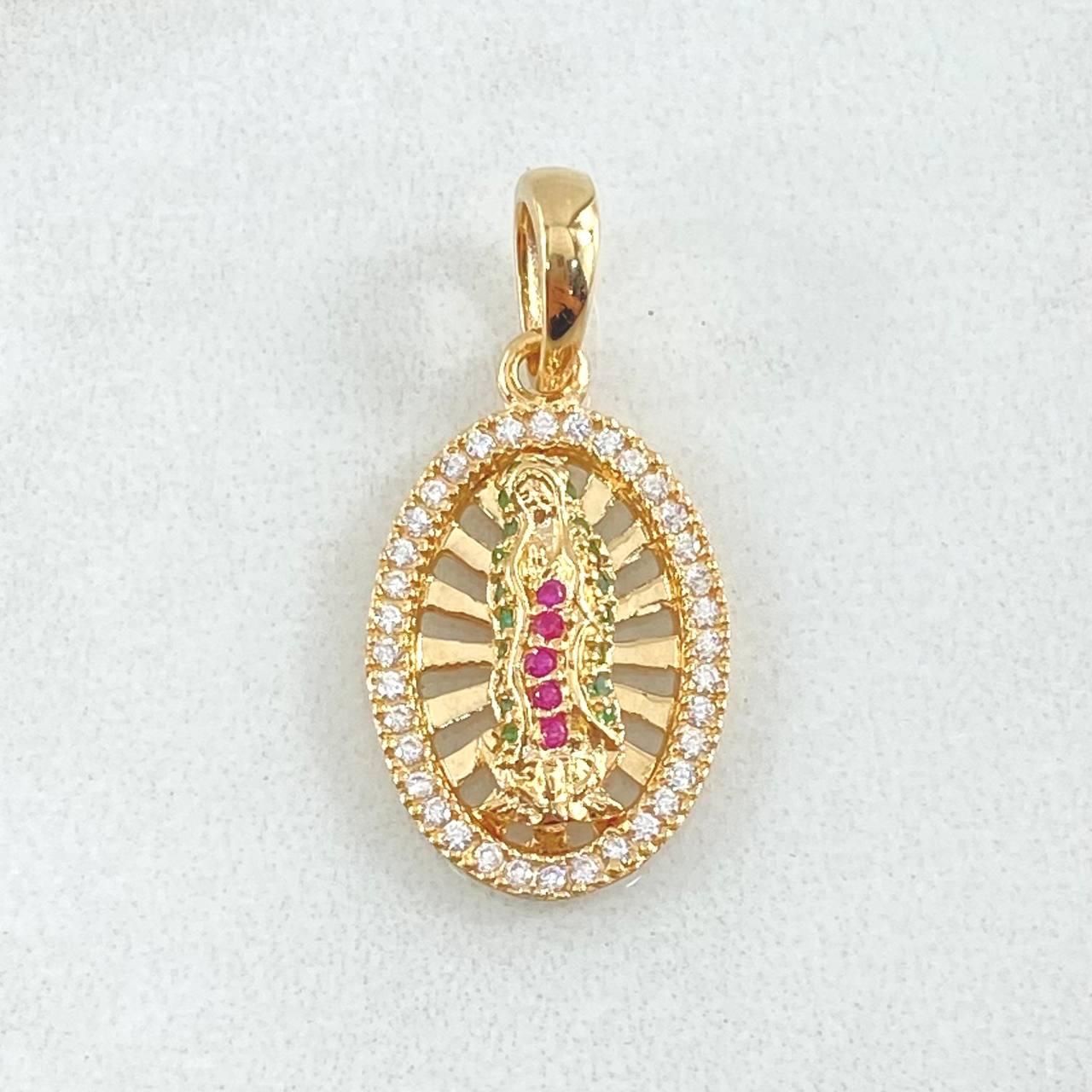 Dije Virgen de Guadalupe Ovalo Filigrana 2.35g / 1 in Oro Amarillo 18K