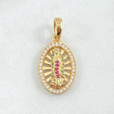 Pendant Virgin of Guadalupe Oval Filigree 2.3g / 1 in 18K Yellow Gold
