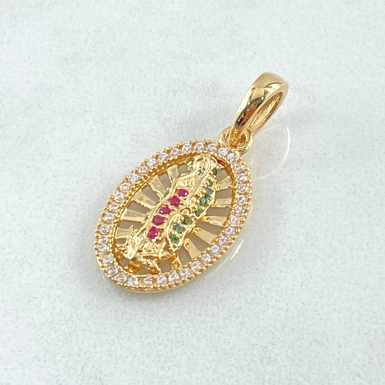 Dije Virgen de Guadalupe Ovalo Filigrana 2.35g / 1 in Oro Amarillo 18K