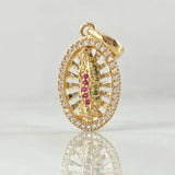 Pendant Virgin of Guadalupe Oval Filigree 2.3g / 1 in 18K Yellow Gold